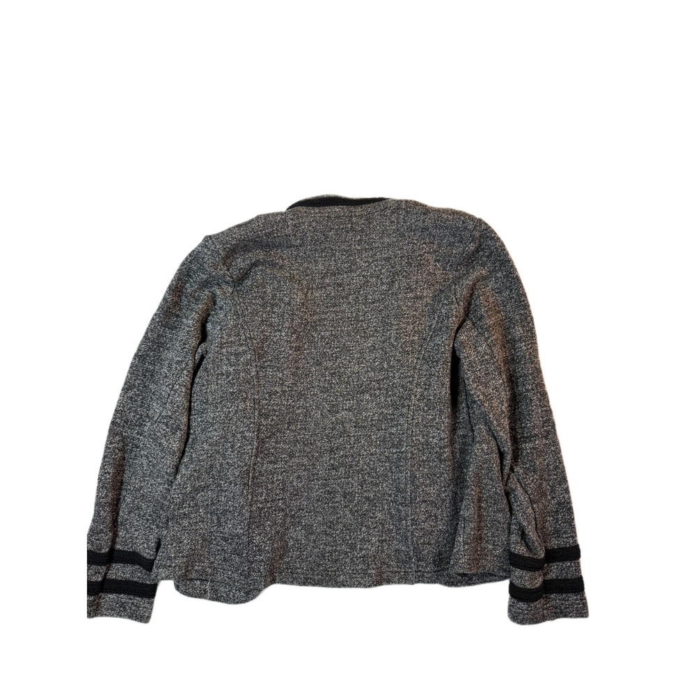 Tommy Hilfiger Military Band Top Womens L Gray Marled Metal Button Dark Academia - Picture 8 of 8